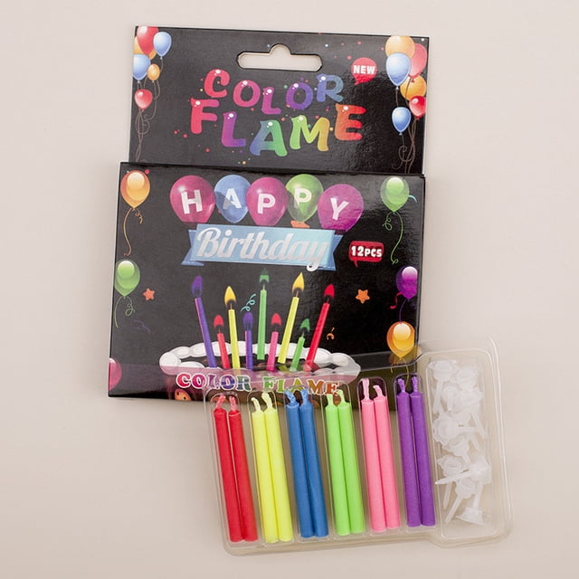 Bougies à Flamme Colorée pour Gâteaux d'Anniversaire et Fêtes - Flammes Bleues, Rouges, Vertes et Jaunes Durables pour Usage Intérieur et Extérieur
