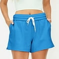 thumbnail image 5 of FAKKDUK Women's Sweat Shorts 5" 12" Drawstring Elastic Waist Cute Running Shorts Summer Casual Shorts for 2023 Womens Gym Short Pants Loose Fit, XL&Blue 1, 5 of 8