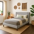thumbnail image 4 of Ilios Innova | Cama King Size Gris con Cabecera Tapizada en Lino y Poliéster | Estructura de Madera Resistente, 4 of 9