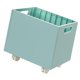 thumbnail image 1 of Caja de almacenamiento de libros apilable con asas, moderna y con ruedas que ahorra espacio. Azul, 1 of 9