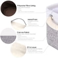 thumbnail image 6 of Sea Team 3-Pack Small Storage Basket Set, Storage Cube Organizer, Storage Bins, 12 x 8 x 5 Inches, Rectangle Canvas Fabric Collapsible Shelf Box with Handles, Grey & White, 6 of 7