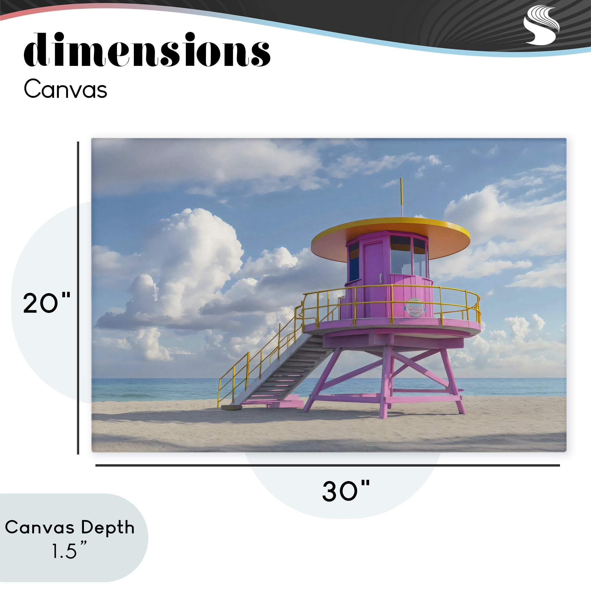 Stupell Industries Miami Beach Tower in Pink Canvas Wall Art, design by Creative Studio
