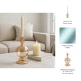 thumbnail image 5 of Decorative Glass Taper Candle Holder - Pair with Gold Pillar Candle Holder - Perfect for Centerpieces for Tables, Kitchen, and Coffee Decor - Modern Candlestick Holder for Lighting Accent - 7", Gold, 5 of 10