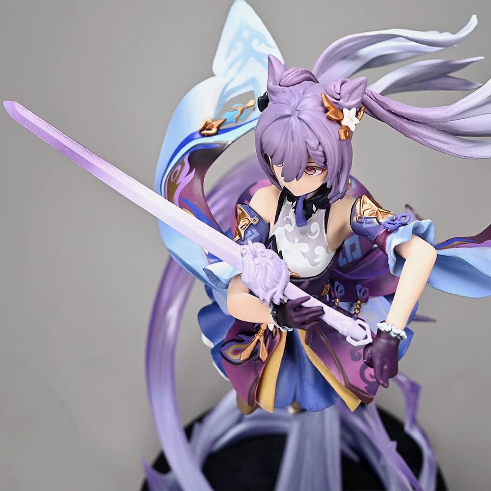 Keqing Figures, Seven Stars of Liyue Keqing Figure Statue 26cm/10.2inch Cosplay PVC Anime Model Game Character Figurine Collection Decoration Gift