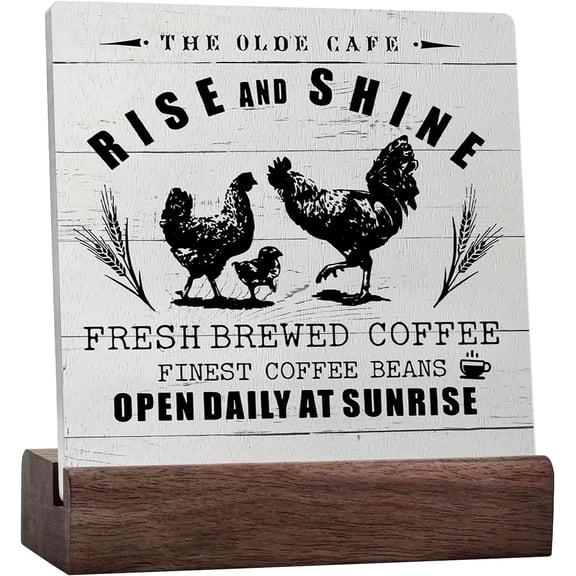 Rise And Shine Coffee Ceramic Table Sign,Coffee Sign,Coffee Bar Sign,Coffee Signs For Coffee Bar Station,Coffee Table Decor,Coffee Shop Decor