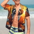 thumbnail image 7 of Pofeuu Cartoon Puppy Sunset Print Hawaiian Shirt for Men Sleeves Casual Button Down Summer Beach Dress Shirts T-Shirts,XX-Large, 7 of 7