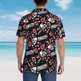 thumbnail image 3 of Lsque Vintage Skull Casino pattern Hawaiian Shirt for Men, Unisex Summer Beach Casual Short Sleeve Button Down Shirts-Small, 3 of 9