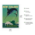thumbnail image 2 of New Zealand - Home of the Fighting Black Marlin - Big Game Fishing - Vintage Travel Poster by L. G. McCullough c.1950 - Master Art Print 10in x 14in, 2 of 4
