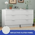 thumbnail image 5 of ModFusion 6-Drawer Fluted Double Dresser, 47.5 inch Elegant Chest of Drawer Storage Cabinet for Bedroom, Living Room, Entryway, White, 5 of 10