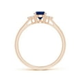 thumbnail image 2 of Angara Natural 0.75 Ct. Blue Sapphire with Diamond Classic Ring in 14K Rose Gold for Women (Ring Size: 11.5), 2 of 9