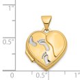 thumbnail image 4 of 14K Yellow Gold w/Rhodium 15mm Heart Foot Prints Locket, 4 of 4