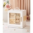 thumbnail image 5 of Enogets 360° Rotating Jewelry Box, Jewelry Organizer with Transparent Window & Mirror for Girls Women(White), 5 of 10