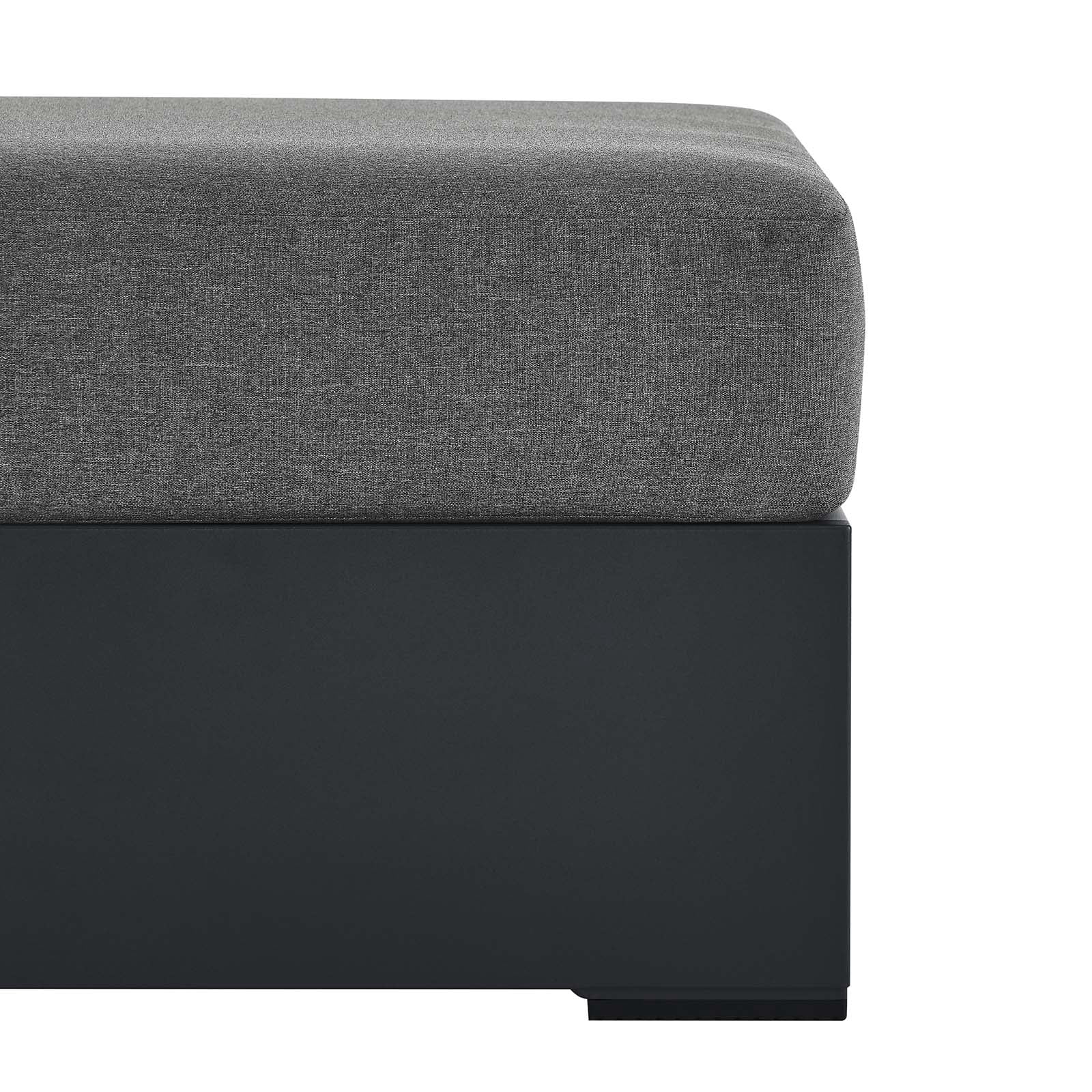 Tahoe Outdoor Patio Powder-Coated Aluminum Ottoman in Gray Charcoal