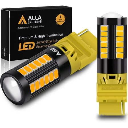 

Alla Lighting WTY21W LED Bulbs Super Bright Rear Turn Signal Lights Back-Up Reveres Lights Bulbs Amber Yellow Blinker Lamp Replacement 12V