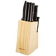 thumbnail image 5 of Juego de cuchillos de cocina de acero inoxidable de alto carbono, 14 piezas, con afilador y bloque de madera de pino, color negro, 5 of 5