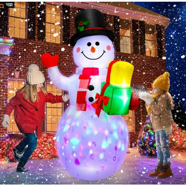 5ft Christmas Inflatables Christmas Decorations Outdoor, Inflatable Snowman Penguin Yard Decorations with Rotating LED Lights for Indoor Outdoor Christmas DecorShatterproof Christmas Tree Decorations