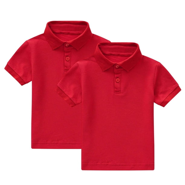 Odeerbi Chicos Niñas 2 Pack Camisas de Manga Corta Color Sólido Botón Casual Abajo Uniforme Escolar Tops Para 1-13 Años