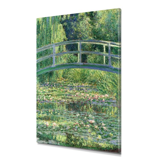 DECORARTS - The Japanese Bridge (The Water-Lily Pond), Claude Monet Art Reproduction. Giclee Canvas Prints Wall Art for Home Decor 24x20"