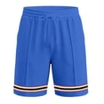 thumbnail image 3 of Hurxie Mens Athletic Gym Shorts 5/5.5 Inch Cotton Casual Shorts Elastic Waist Joggers Sports Sweat Shorts with Pockets Blue,L, 3 of 6