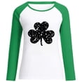 thumbnail image 4 of Pntutb Womens Plus Size Spring Patchwork St. Patrick's Day Printed Long Sleeve Round Neck Casual Tee Tops, 4 of 6