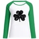 thumbnail image 4 of Camiseta informal de manga larga con cuello redondo y estampado de Día de San Patricio de patchwork de primavera para mujer Fridja  hkj2153, 4 of 6