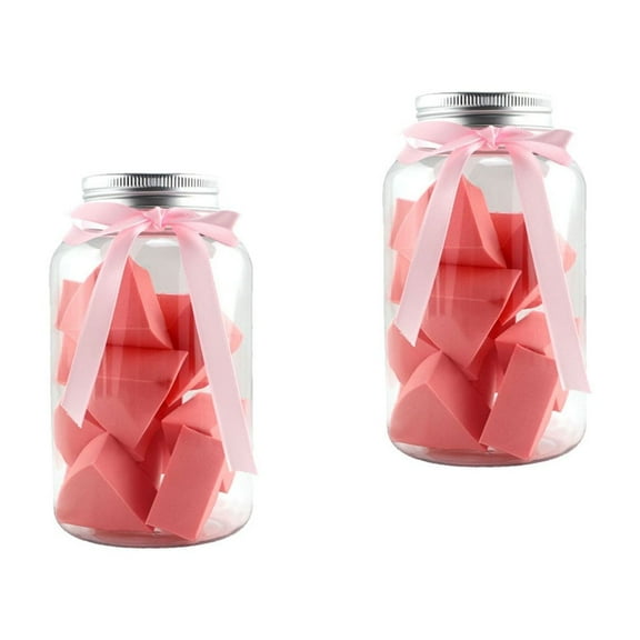 2 Bottles Makeup Wedge Sponge Powdered Cosmetic Products 4*3.8cm Pink