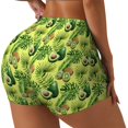 thumbnail image 2 of Vsdgher Kiwi and Avocado print Workout Shorts for Women Seamless Soft Smooth Gym Yoga Scrunch Active Exercise Fitness Shorts, 2 of 8