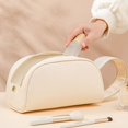 thumbnail image 4 of Creative For Women Fashion Solid Color Lager Capacity Pu Leather Candy Color Women Cosmetic Bag Travel Toiletry Bag Makeup Case Storage Bag GREY, 4 of 8