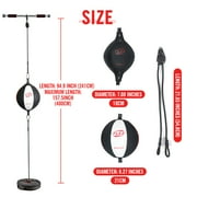 OHMY FIT Flex Double End Punching Bag Easily Adjust Tension and Height of Cords with Special Flex Adjustable System. Advance Micro Fiber Material Strong Bladder Gym Exercise for Men&Women (Round)