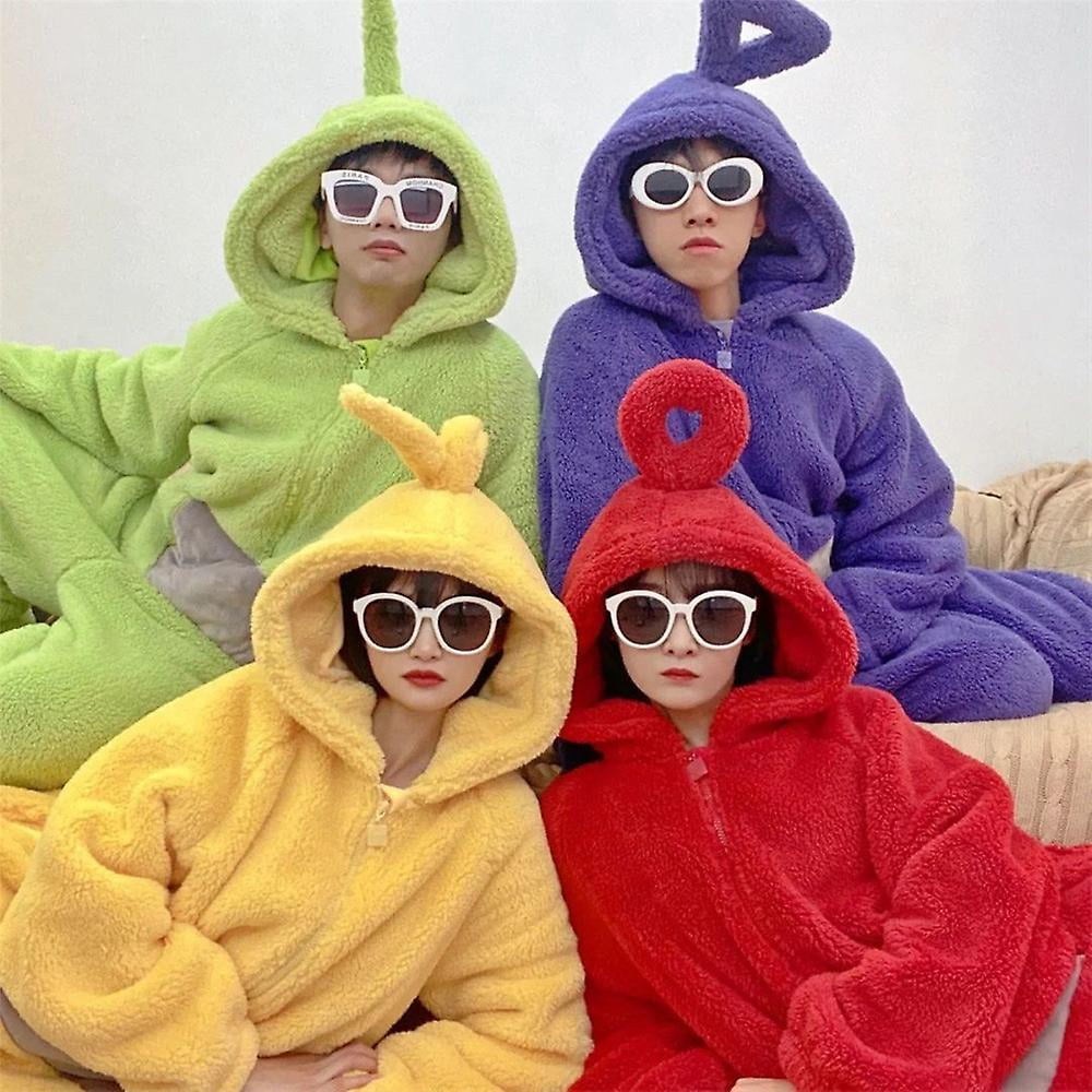 Anime Teletubbies Coaplay Costume Women Christmas Pajamas Party Onesie Sleepwear Jumpsuit