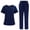 navy blue, variant on [Shirt   Pants] Women's Anti-wrinkle Breathable Scrubs Medical Nursing Uniform Sets,XXL,green