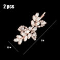 thumbnail image 2 of 2 Pieces Rhinestone Bridal Hair Clips Leaf Bridal Wedding Hair Pins Crystal Hair Clips Silver Rhinestone Jewelry Barrette for Brides Bridesmaids Flower Girls, 2 of 4