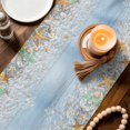 thumbnail image 3 of Summer Beach Starfish Table Runner 70 Inches, Blue Coastal Ocean Conch Wood Grain Bed Runner Dresser Scarves Tabletop for Indoor Outdoor Parties/Ceremony/Banquet, 13" x 70", 3 of 9