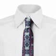 thumbnail image 2 of Aztec Necktie, Rhythmic Modernized Tribal, Dress Tie, 3.7", Coral Purple, by Ambesonne, 2 of 3