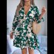 thumbnail image 4 of Vestido de Verano de Tirantes Acampanado con Cuello en V y Mangas Largas para Mujer Verde S, 4 of 9