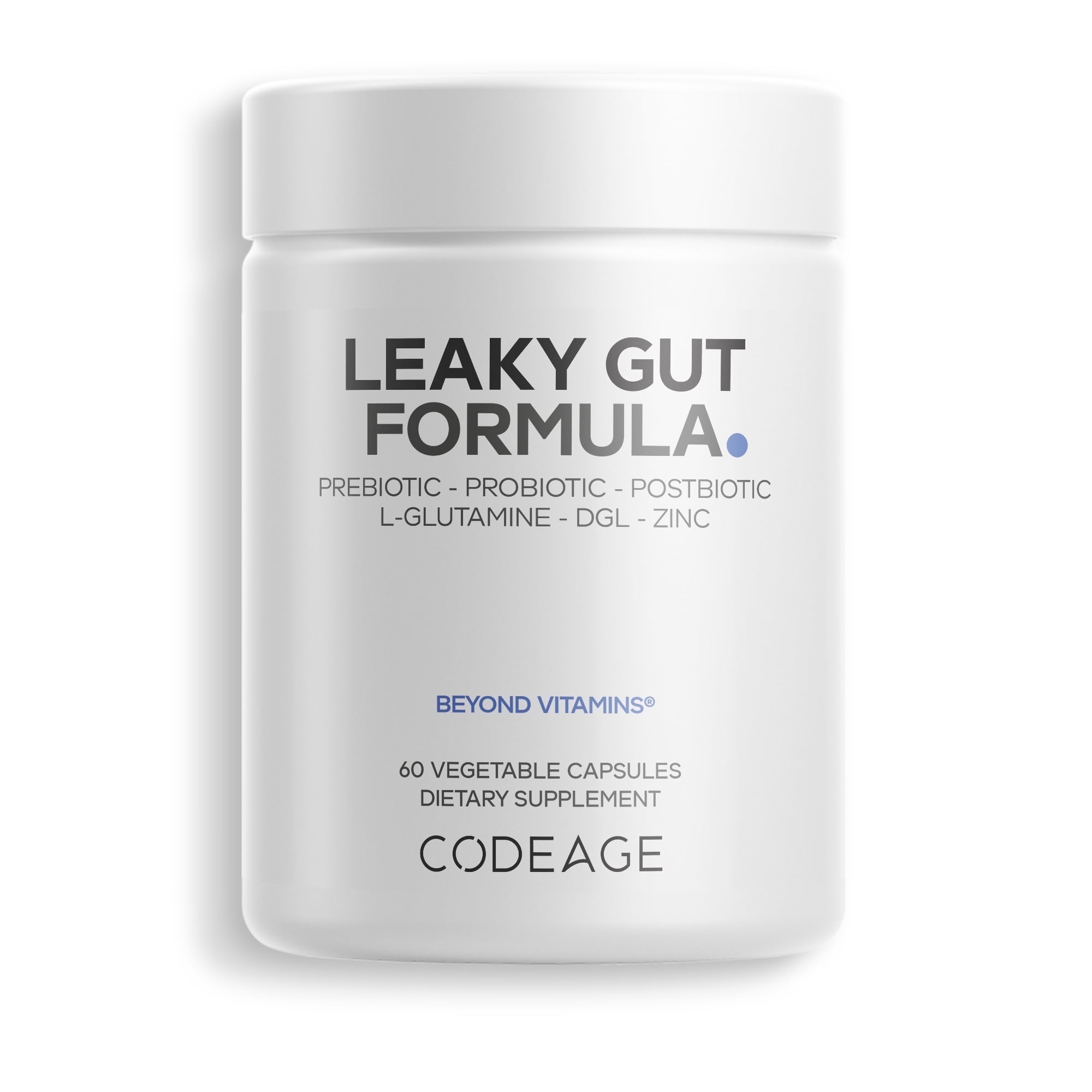 Codeage Leaky Gut, L-Glutamine for Gut Health Support, N-Acetylglucosamine Supplement, Probiotic, Butyric Acid, Polyphenols, Quercetin, DGL, Berberine, BioPerine, Cinnamon, Vegan, Non-GMO, 60 Capsule