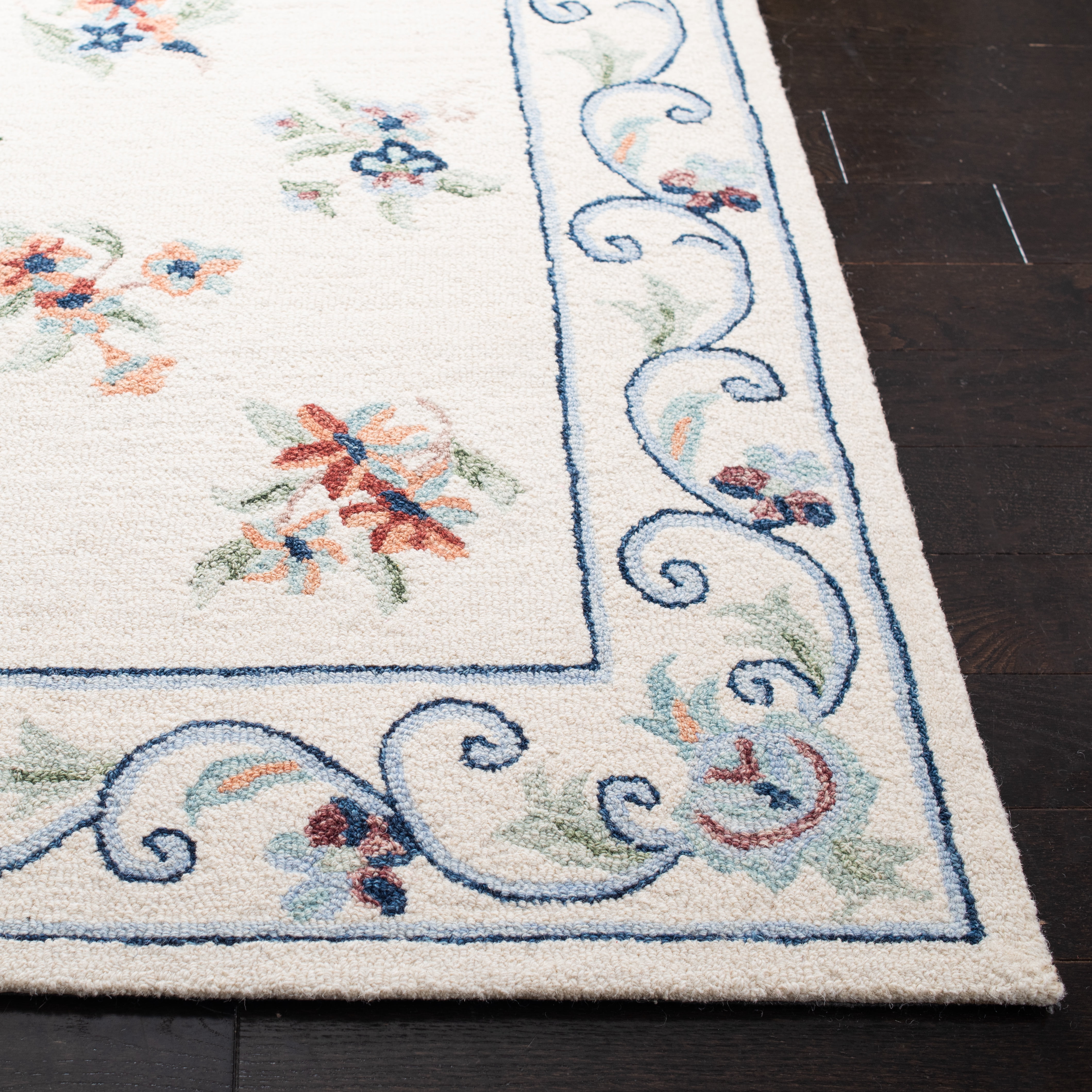 SAFAVIEH Micro-Loop Noweel Diamond Area Rug, Ivory/Grey, 5' x 5' Square