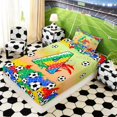 thumbnail image 5 of Erosebridal Letter A Orange Gradient Soccer Ball Print Twin Sheet Sets, Sports Monogram Bedding for Kids Boys and Girls, 1 Flat Sheet, 1 Fitted Sheet and 1 Pillowcase, 5 of 6