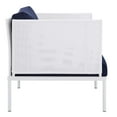 thumbnail image 4 of Modway Harmony 7-Piece  Sunbrella® Outdoor Patio Aluminum Sectional Sofa Set in White Navy, 4 of 10
