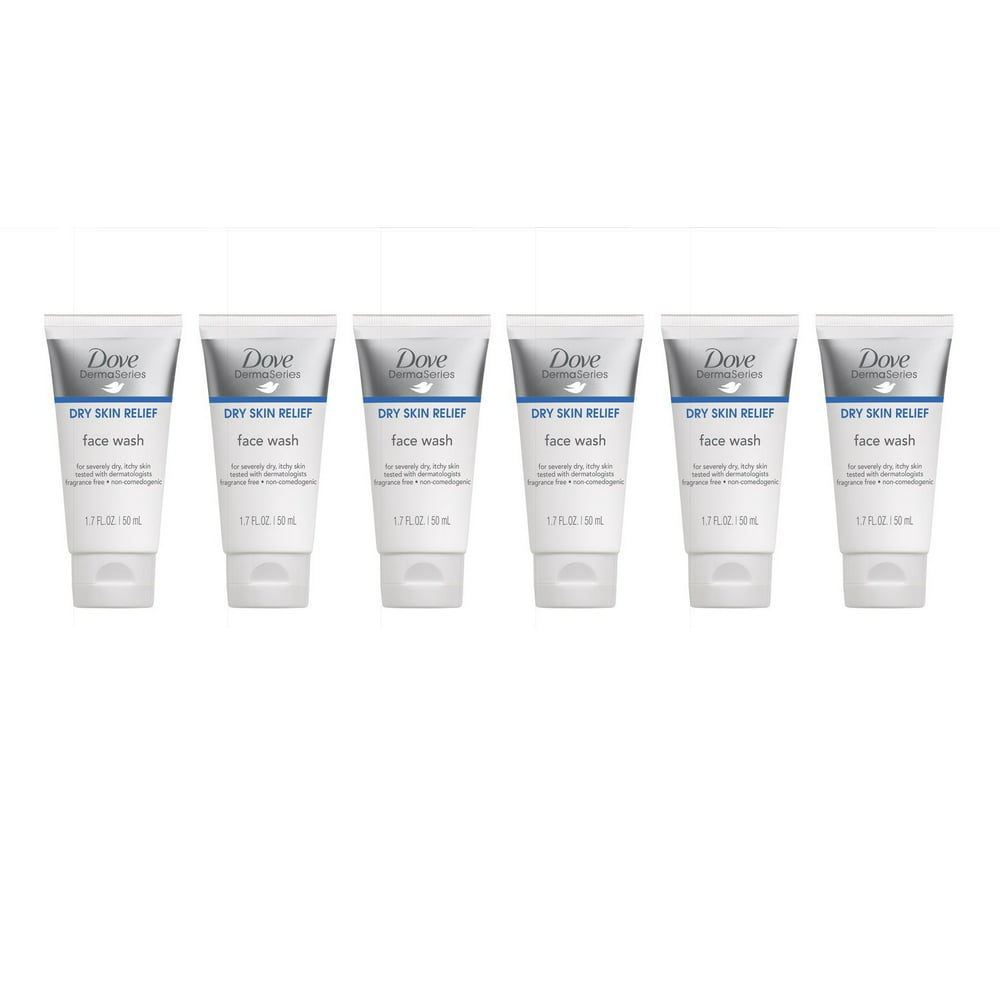 Pack of 6 Dove DermaSeries Dry Skin Relief Face Wash