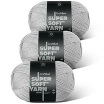 LammaLoe Acrylic Yarn For Crocheting And Knitting, (370 Yards) Worsted Medium #4 Crochet Yarn For Beginners, 3 Pack, Light Grey
