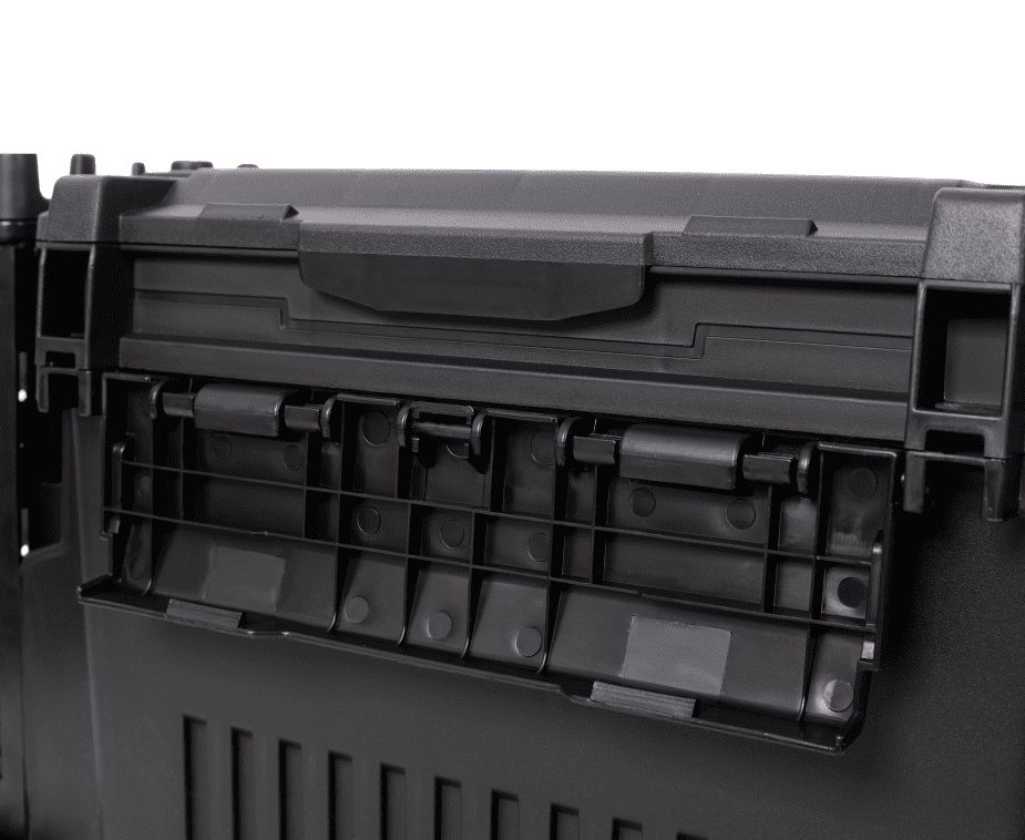 Fishing Tackle Box Dual Layer Large Organizer with Rod Cup Holders Black