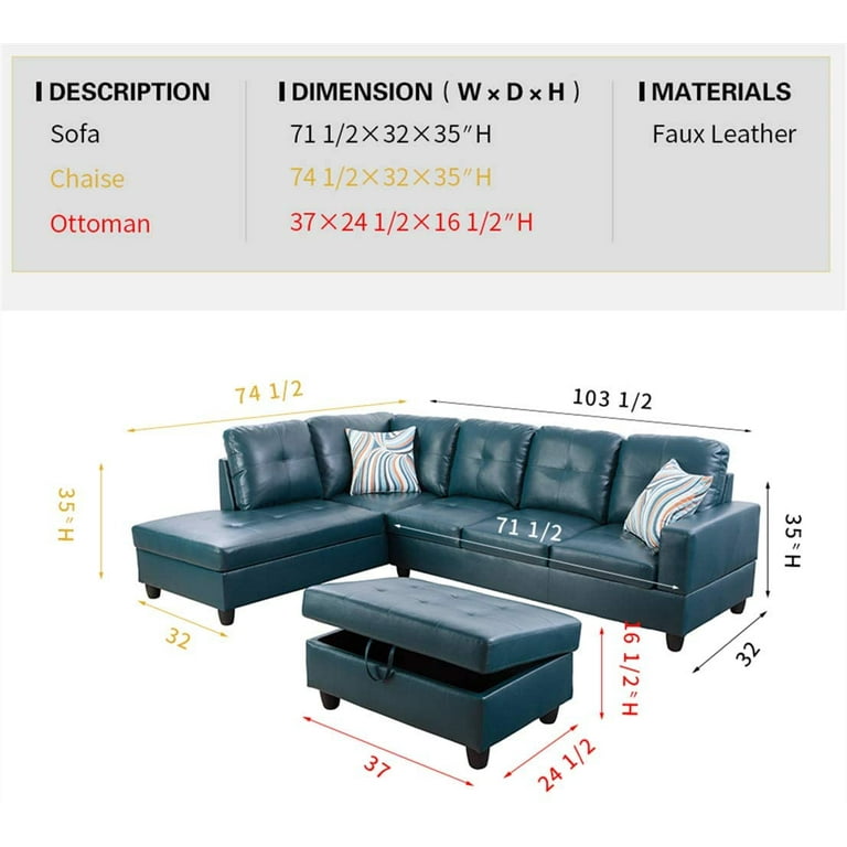 Denim Sectional Sofa With Chaise Matttroy