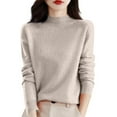 thumbnail image 2 of Women's Turtleneck Shirts Knit Pullover Sweater Long Sleeves Tops Midweight Thermal Underwear Blouse Camel 2XL, 2 of 6