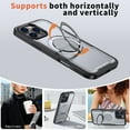 thumbnail image 2 of Designed for iPhone 15 Plus Case with Kickstand [Military Grade Drop Protection][Magnetic Compatible with Mag-Safe] Shockproof Phone Case with Secure Ring Holder for iPhone 15 Plus, Gray, 2 of 6