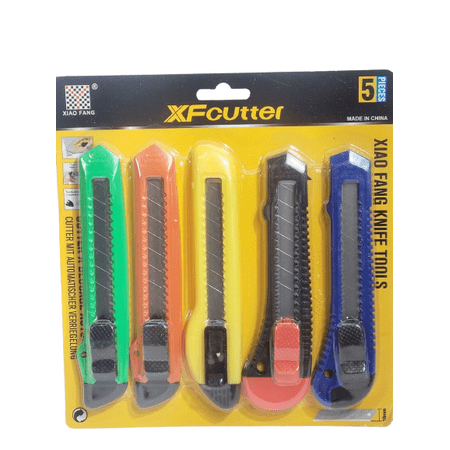 

5 pcs Safety Box Cutter Utility Knife Tool Retractable Snap off Razor Blade Assorted
