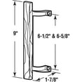 thumbnail image 2 of Sliding Glass Door Pull Handle, 6-1/2 in. - 6-5/8 in. Hole Centers, Black Diecast Supports w/Wood Handle, 2 of 2