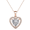 Rose Gold, variant on Cate & Chloe Amora 18k White Gold Plated Heart Pendant Necklace with Simulated Diamonds for Women