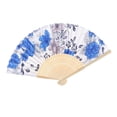 thumbnail image 3 of Abanico plegable floral de 8,27 pulgadas () sostenido por un abanico plegable 青花, 3 of 9