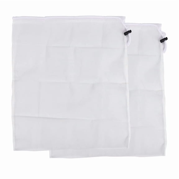 2 Pack Brew Bags -Reusable Mesh Bag for Fruit Cider Grape Wine Drawstring Straining in a 38X42cm